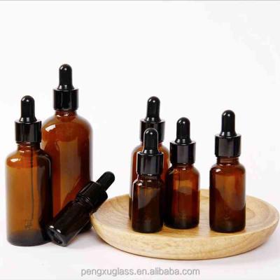 China Free Personal Care Samples! 1oz Empty Amber Glass Dropper Bottles 30ml Essential Oil Bottle for sale