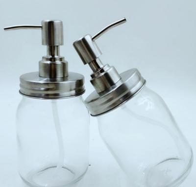 China Multifunctional Custom Glass Bottles Glass Set Home Lotion Bottle Pumps Jar With Stainless Steel Cover for sale