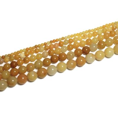 China Natural Yellow Opal Polishing Round Loose Beads DIY Accessories For Necklace Bracelet Earring Jewelry Making 6 8 10mm for sale