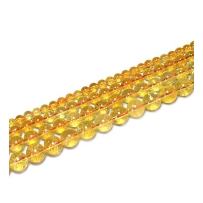 China 1.Decoration Good Quality Natural Smooth Transparent Yellow Crystal Stone Loose Beads Jewelry Healing Stone Jewelry 2.Accessories 3.Natural for sale