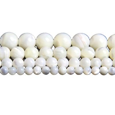 China Polish 6mm Shell Beads Round Spacer White Natural Pearl Shell Bead For DIY Jewelry Bracelet for sale