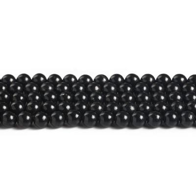 China Polishing 6/8/10mm Shungite Natural Stone Beads For Jewelry Making Men Women Bead DIY Bracelet Necklace Gifts for sale