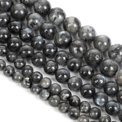 China 6mm Polishing 8mm Natural Black Labradorite Stone Beads Round Loose Spacer Beads For Jewelry Making Sewing DIY Bracelets Accessories for sale