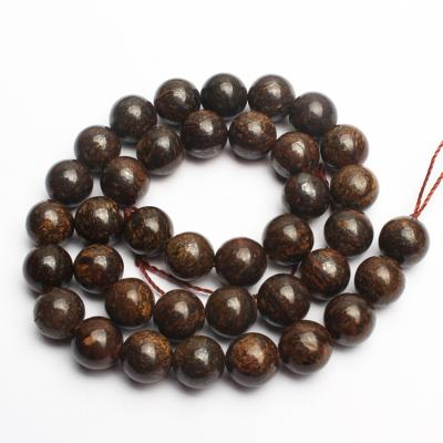 China Bronzite Natural Stone Polishing Loose Round Beads For DIY Necklace Jewelry Making 4/6/8/10/12mm for sale