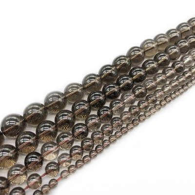 China Polishing Natural Smoky Quartz Round Beads 4 6 8 10 12mm For Jewelry Making DIY Charm Glass Bracelet for sale