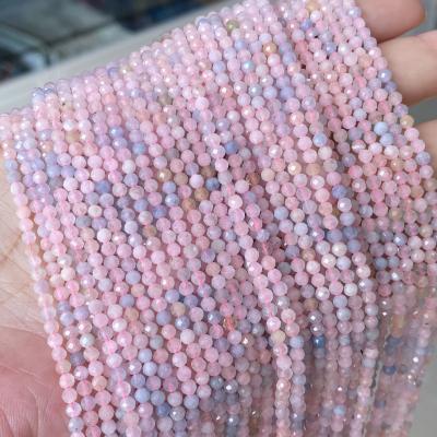 China DIY Jewelry Making Natural Morganite Gemstone 3 Mm Round Faceted Fine Loose Beads Accessories For Necklace Bracelet Earring DIY Jewelry Making for sale