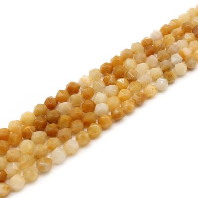 China Wholesale Natural Faceted Yellow Polishing Jade Stone Loose Spacer Beads For Jewelry Making DIY Bead Bracelets Necklace for sale