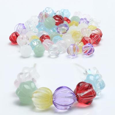 China 100pcs Multicolor Glass Pumpkin Shape Czech Glass Beads Lampwork Crystal Glaze Bead For Jewelry Making DIY Necklace Earrings for sale