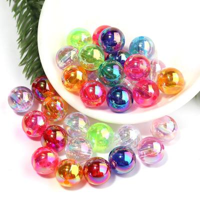 China Fashion Color 6/8/10mm Multicolor Clear Acrylic Round Beads AB Symphony With 2mm Hole Charms Bracelet Necklace For DIY Jewelry Making for sale