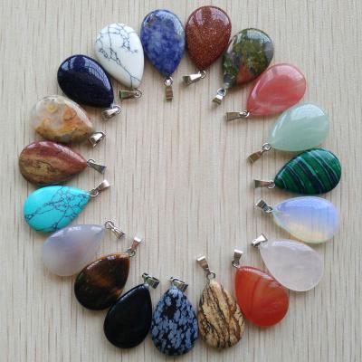 China Diy Jewelry Accessories 2021 Fashionable Hot Selling Wholesale Natural Stone Water Drop Shape Pendants Charms For Necklace Making for sale