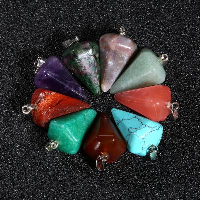 China DIY Jewelry Accessory Natural Crystal Hexagon Pillar Pendant Faceted Crystal Pendant For Necklace Making for sale