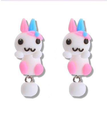 China 2021 Cute Rabbit Fashion Cute Animal Handmade Jewelry Clay Earrings for sale