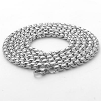 China FASHION Cuba chain necklace 304 stainless steel zircon bead necklace diy accessories wholesale 3MM thick square titanium steel chain for sale