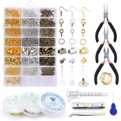 China DIY Jewelry Making Alloy Accessories Jewelry Findings Set Jewelry Making Tools Copper Wire Jump Open Rings Earring Hook Jewelry Making Consumables Batch for sale