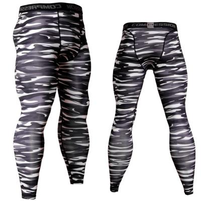 China Breathable Fitness Men's Running Tights Print Men Bodybuilding Sports Gaiters Legging for sale