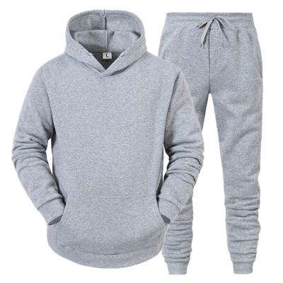 China Breathable Mens Solid 3XL Colors Custom Logo Mens Hoodie And Jogger Tracksuit Set for sale