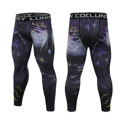 China Fashion Print Breathable Gym Male Joggers Sport Tights Joggers Mens Compression Legging for sale