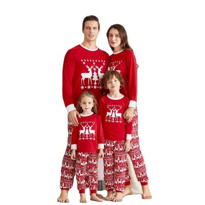 China QUICK DRY Red Reindeer Printing Christmas Pajamas CustomChristmas Family Matching Pajamas Sets for sale