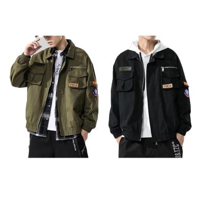 China New Design Breathable Plus Size Zipper Bomber Coated Cotton Varsity Jacket Men for sale