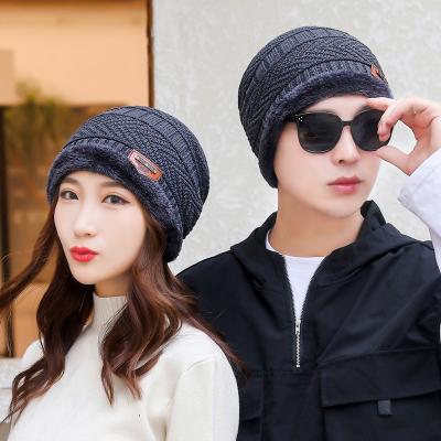 China Waterproof Plush Unisex Heat Knitted Beanie Hast Women Men Winter Hat Custom for sale