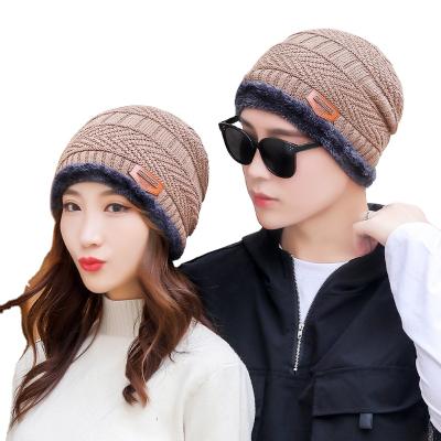 China Sale Fashion Women Men Plush Winter Warmth Unisex Knitted Beanie Hat Waterproof Warm Hats for sale