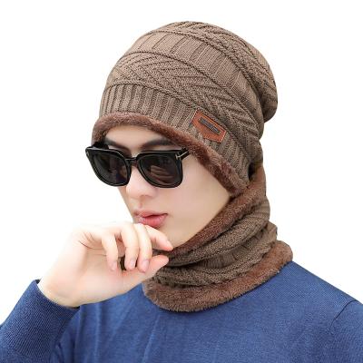 China Waterproof Windproof Keep Warm Knitted Mask Men Winter Hat Scarf Set for sale