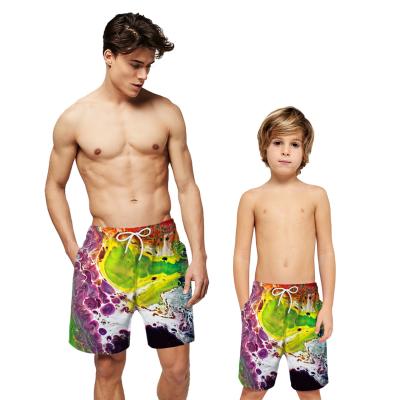 China New Dad Family QUICK DRY Son Swim Shorts Matching Outfits Look Dad And Son Boy Swimwear Clothes Men Swimwear Shorts for sale