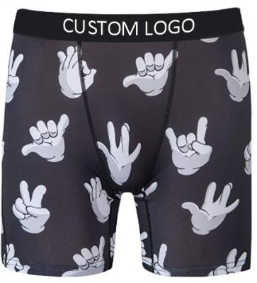 China Breathable Custom Boxer Shorts Sublimation Printing Polyester Spandex Underwear Brief Boxer Shorts Men for sale