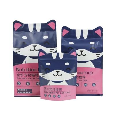 China China Wholesale Moisture Proof Flat Hard Bottom Packaging Bags For Pets Treat Dog Food Plastic Packaging Bag for sale