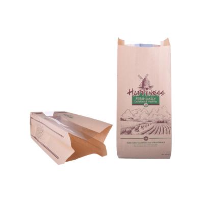 China Brown Craft Kraft Paper Moisture Proof Custom Paper Bags Bakery Food Packaging Small Business Packing Supplies for sale