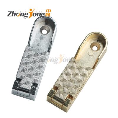 China Chrome Finish 16mm Modern Bronze Zinc Alloy Cabinet Wardrobe Tube Rack End Bracket Bracket for sale