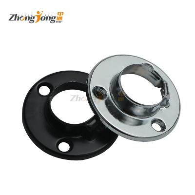 China Modern Stainless Steel Flange Tube Pipe Support Bracket For Wardrobe Adjustable Pipe Bracket Round Tube Rack for sale