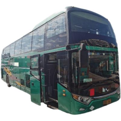 China Kinglong Brand Used Kinglong Buses 51 Seats LHD Nude Racing Engine Double Doors Rear Chassis Air Bag Passenger Bus Good Condition 11600*2550*3830mm for sale