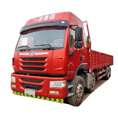 China Barrier Used Cargo Truck Jiefang 8x4 FAW Lorry Trucks Price Flatbed 12190*2520*3985mm for sale