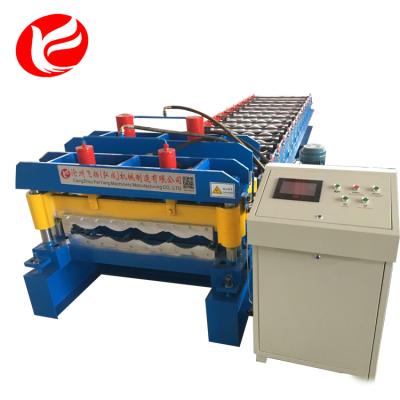 China Hebei Feiyang Hotels Glazed Tile Roll Forming Machine / Roof Roll Forming Machine In Low Prices for sale