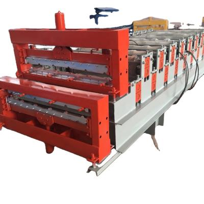 China Hotels Wall And Roof Forming Machinery Roll Forming Machine Steel Roof Forming Machine Double Deck for sale