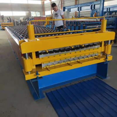 China Automatic Double Layer Hotels Corrugated Deck Sheet Steel Cold Roll Forming Machine for sale