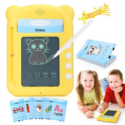 China Tablet Educational Writing Children Big Flash Cards Early Educational Audible Talking Toys Electronic Teaching Machine With Drawing Function for sale