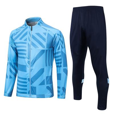 China Sets 22-23 Season Wholesale New Men's Football Windproof Long Sleeve Kit Long To Shoot Light Blue for sale