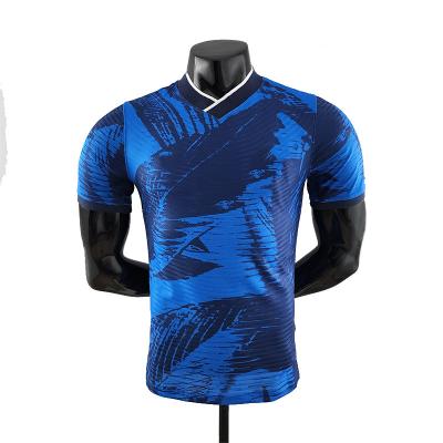 China Shirts & Main 2022 players version of the classic blue quick-drying football shirts men's short-sleeved for sale