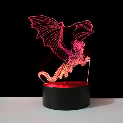 China Modern 3 Color Changing Illusion Led Night Light 3D Visual Night Light 3D Led Lamp For Kids USB Desk for sale