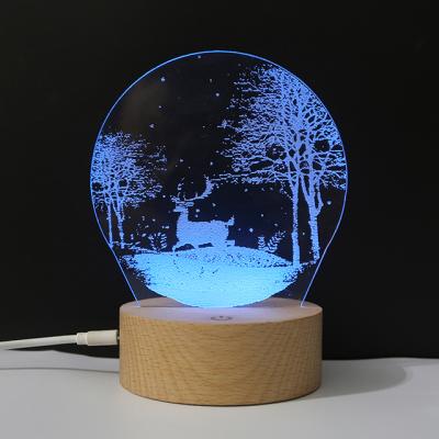 China Modern Illusion 3D Table Led Night Light Visual 3D Reading Led Night Light 3D Night Lamp For Kids USB Desk for sale