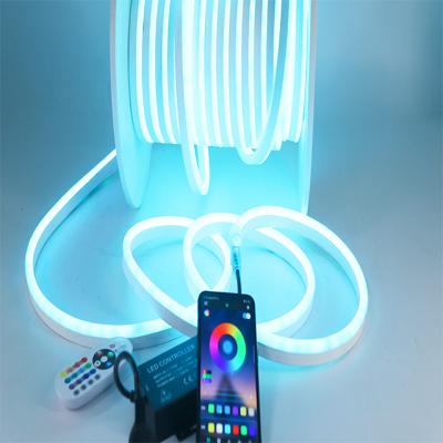 China Hotel BT led controller APP control led neon light 220v 110v waterproof pvc 2.4G led neon lights for sale