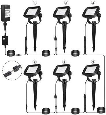 China LANDSCAPE/Garden/park/Indoot/Outdoor waterproof 6 in 1 full set led string light RGB led flood lights yard patio decoration for sale