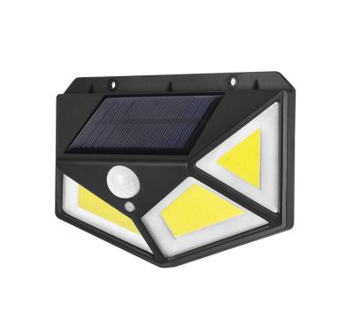 China 96COB Garden Wall Lamp Outdoor Black Waterproof Solar Garden Wall Light LED Gardens Lamp for sale