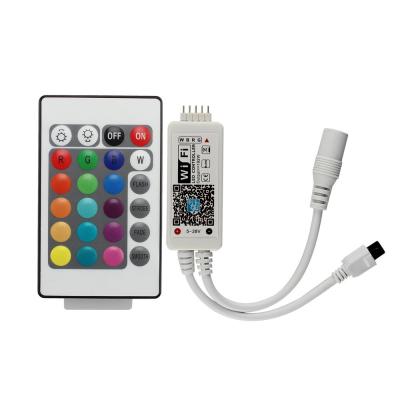 China 3 channel smart phone APP control 24keys IR wifi led controller for 12V RGB led strip light L85*W50*H6mm for sale