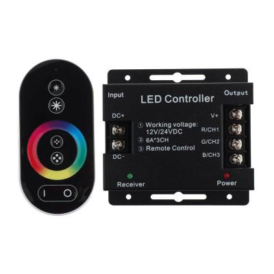 China DC12-24V 6Ax3 Channel RGB Controller Touch Led Controller For 5050 Led Strip Lights L82*W81*H31mm for sale