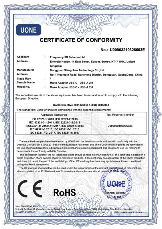 RoHS - Dongguan Hifly Technology Co., Ltd.