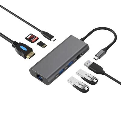 China Mobile Devices Computer / Laptop Computer Accessories HDCP 8 Port Internet Hub Type 8 In 1 USB C Hub for sale