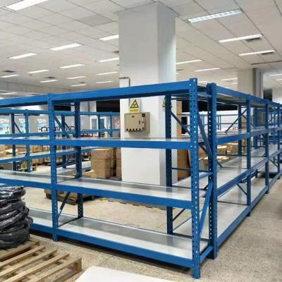 China Corrosion Protection Longspan Shelving Medium Duty Industry Warehouse Shelf Medium Duty Steel Rack for sale